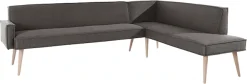 exxpo - sofa fashion Eckbank »Lungo, moderne Kedernaht, bequem und elegant, hoher Holzfuß« hochwertige Detailverarbeitung, frei im Raum stellbar