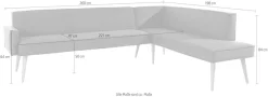 exxpo - sofa fashion Eckbank »Lungo, moderne Kedernaht, bequem und elegant, hoher Holzfuß« hochwertige Detailverarbeitung, frei im Raum stellbar