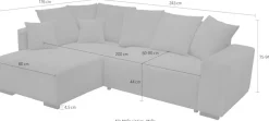 exxpo - sofa fashion Ecksofa »Arpino, elegant & bequem, Ottomane beidseitig montierbar, L-Form« Breite 243cm, komfortable Wellenunterfederung,moderner Cord Bezug
