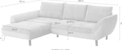 exxpo - sofa fashion Ecksofa »Bellini, Materialmix oder komplett Struktur, Breite 268cm, bequem« bequem und modern, Materialmix, L-Form