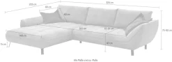 exxpo - sofa fashion Ecksofa »Biarritz modern und elegantes Mega Sofa mit tollem Sitzkomfort, L-Form« XXL– Longchair Ecke in hochwertiger Verarbeitung, Stellmaße 324x203 cm