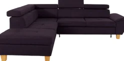 exxpo - sofa fashion Ecksofa »Enya, hoher Sitzkomfort, Breite 266cm, bequem, 12cm hohe Füße, L-Form« mit Kopfteilverstellung, wahlweise Bettfunktion u. Bettkasten