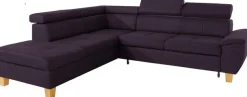 exxpo - sofa fashion Ecksofa »Enya, hoher Sitzkomfort, Breite 266cm, bequem, 12cm hohe Füße, L-Form« mit Kopfteilverstellung, wahlweise Bettfunktion u. Bettkasten