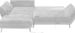 exxpo - sofa fashion Ecksofa »Midway Easy-Lift-Bettfunktion, 15cm bodenfrei, bequem, Breite 282cm« inkl. Bettfunktion und praktischem Bettkasten, L-Form