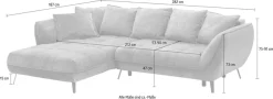 exxpo - sofa fashion Ecksofa »Midway Easy-Lift-Bettfunktion, 15cm bodenfrei, bequem, Breite 282cm« inkl. Bettfunktion und praktischem Bettkasten, L-Form