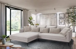 exxpo - sofa fashion Ecksofa »Piazza, elegant und edel, Designsofa mit tollem Sitzkomfort,« Longchair Ecke in hochwertiger Verarbeitung, Stellmaße 321x187 cm