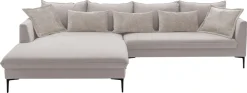 exxpo - sofa fashion Ecksofa »Piazza, elegant und edel, Designsofa mit tollem Sitzkomfort,« Longchair Ecke in hochwertiger Verarbeitung, Stellmaße 321x187 cm
