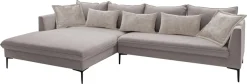 exxpo - sofa fashion Ecksofa »Piazza, elegant und edel, Designsofa mit tollem Sitzkomfort,« Longchair Ecke in hochwertiger Verarbeitung, Stellmaße 321x187 cm