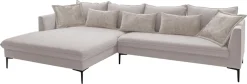 exxpo - sofa fashion Ecksofa »Piazza, elegant und edel, Designsofa mit tollem Sitzkomfort,« Longchair Ecke in hochwertiger Verarbeitung, Stellmaße 321x187 cm