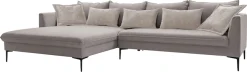 exxpo - sofa fashion Ecksofa »Piazza, elegant und edel, Designsofa mit tollem Sitzkomfort,« Longchair Ecke in hochwertiger Verarbeitung, Stellmaße 321x187 cm
