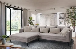 exxpo - sofa fashion Ecksofa »Piazza, elegant und edel, Designsofa mit tollem Sitzkomfort,« Longchair Ecke in hochwertiger Verarbeitung, Stellmaße 321x187 cm