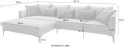 exxpo - sofa fashion Ecksofa »Piazza, elegant und edel, Designsofa mit tollem Sitzkomfort,« Longchair Ecke in hochwertiger Verarbeitung, Stellmaße 321x187 cm