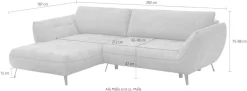 exxpo - sofa fashion Ecksofa »Samoa, bequem&modern, mit Easy-Lift-Bettfunktion, Breite 282cm, L-Form« Polsterecke inkl. Bettfunktion & Bettkasten. Komfortsitzhöhe 47cm