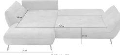 exxpo - sofa fashion Ecksofa »Samoa, bequem&modern, mit Easy-Lift-Bettfunktion, Breite 282cm, L-Form« Polsterecke inkl. Bettfunktion & Bettkasten. Komfortsitzhöhe 47cm