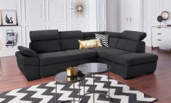 exxpo - sofa fashion Ecksofa »Salerno, klassisch modernes Funktionssofa, hoher Sitzkomfort, L-Form« inkl. Kopf- und Armteilverstellung, wahlweise mit Bettfunktion
