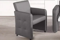 exxpo - sofa fashion Esszimmersessel »Barista, Loungesessel auf Rollen mit hoher Bodenfreiheit« Barista Clubsessel auf Rollen mit schmalen Armlehnen, modernes Design