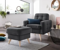 exxpo - sofa fashion Hocker »Nappa mit praktischem Staufach unter der Sitzfläche«