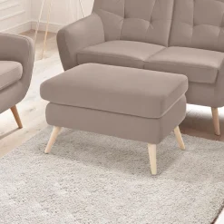 exxpo - sofa fashion Hocker »Scandi bequem und elegant mit hohem Holzfuß« bequem und elegant mit hohem Holzfuß