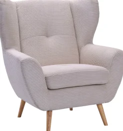exxpo - sofa fashion Sessel »ALVESTA, Ohrensessel, Loungesessel mit hohem Sitzkomfort« gemütliche Rückenlehne, mit Knopfheftung und hohen Holzfüßen, in Cord