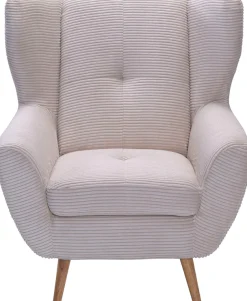 exxpo - sofa fashion Sessel »ALVESTA, Ohrensessel, Loungesessel mit hohem Sitzkomfort« gemütliche Rückenlehne, mit Knopfheftung und hohen Holzfüßen, in Cord