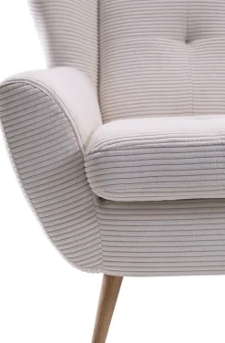 exxpo - sofa fashion Sessel »ALVESTA, Ohrensessel, Loungesessel mit hohem Sitzkomfort« gemütliche Rückenlehne, mit Knopfheftung und hohen Holzfüßen, in Cord