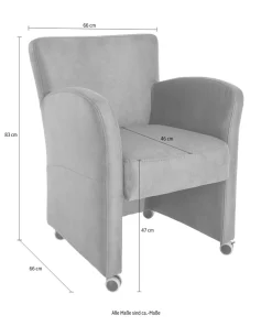 exxpo - sofa fashion Sessel »Cortado, Loungesessel auf Rollen, schmale Armlehnen, bequem« hohe Bodenfreiheit, schöne Detailverarbeitung
