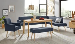 exxpo - sofa fashion Sessel »Lungo, Loungesessel mit moderner Kedernaht, bequem und elegant« Breite 64 cm, hoher Holzfuß