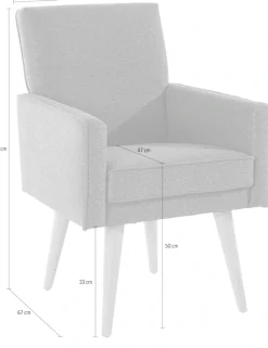 exxpo - sofa fashion Sessel »Lungo, Loungesessel mit moderner Kedernaht, bequem und elegant« Breite 64 cm, hoher Holzfuß