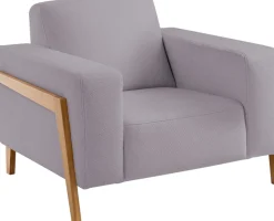 exxpo - sofa fashion Sessel »Starr, Loungesessel, Scandic Design mit Sichtholz am Armteil« im Scandinavian Design, mit Massive Holzfüße, frei im Raum stellbar