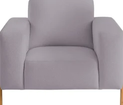 exxpo - sofa fashion Sessel »Starr, Loungesessel, Scandic Design mit Sichtholz am Armteil« im Scandinavian Design, mit Massive Holzfüße, frei im Raum stellbar