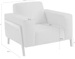 exxpo - sofa fashion Sessel »Starr, Loungesessel, Scandic Design mit Sichtholz am Armteil« im Scandinavian Design, mit Massive Holzfüße, frei im Raum stellbar