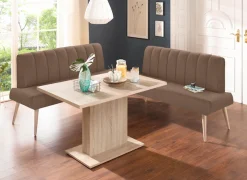 exxpo - sofa fashion Sitzbank »Costa, moderne Rückensteppung, bequem und elegant, hoher Holzfuß« hochwertige Detailverarbeitung, Frei im Raum stellbar