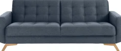 exxpo - sofa fashion 3-Sitzer »Fiord, aktuelles Design, tolle Detailverarbeitung im Sitz und Rücken« bequem, wahlweise Kippcouch mit Bettfunktion und Bettkasten, Holzfuß