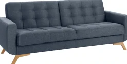 exxpo - sofa fashion 3-Sitzer »Fiord, aktuelles Design, tolle Detailverarbeitung im Sitz und Rücken« bequem, wahlweise Kippcouch mit Bettfunktion und Bettkasten, Holzfuß