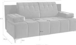 exxpo - sofa fashion 3-Sitzer »Sinus Schlafsofa, Dauerschläfer, Bettkasten, mit Federkernpolsterung« bequem, mit hochwertigem Funktionsbeschlag für mehr Komfort
