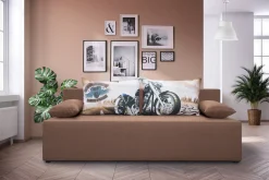 exxpo - sofa fashion 3-Sitzer »Tabou Motorrad Schlafsofa« mit Schlaffunktion und Bettkasten, inkl. loser Zier- und Rückenkissen