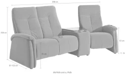 exxpo - sofa fashion 3-Sitzer »Tivoli, Kinosofa mit Tischablage & Stauraumfach, man. Relaxfunktion« mit Relaxfunktion