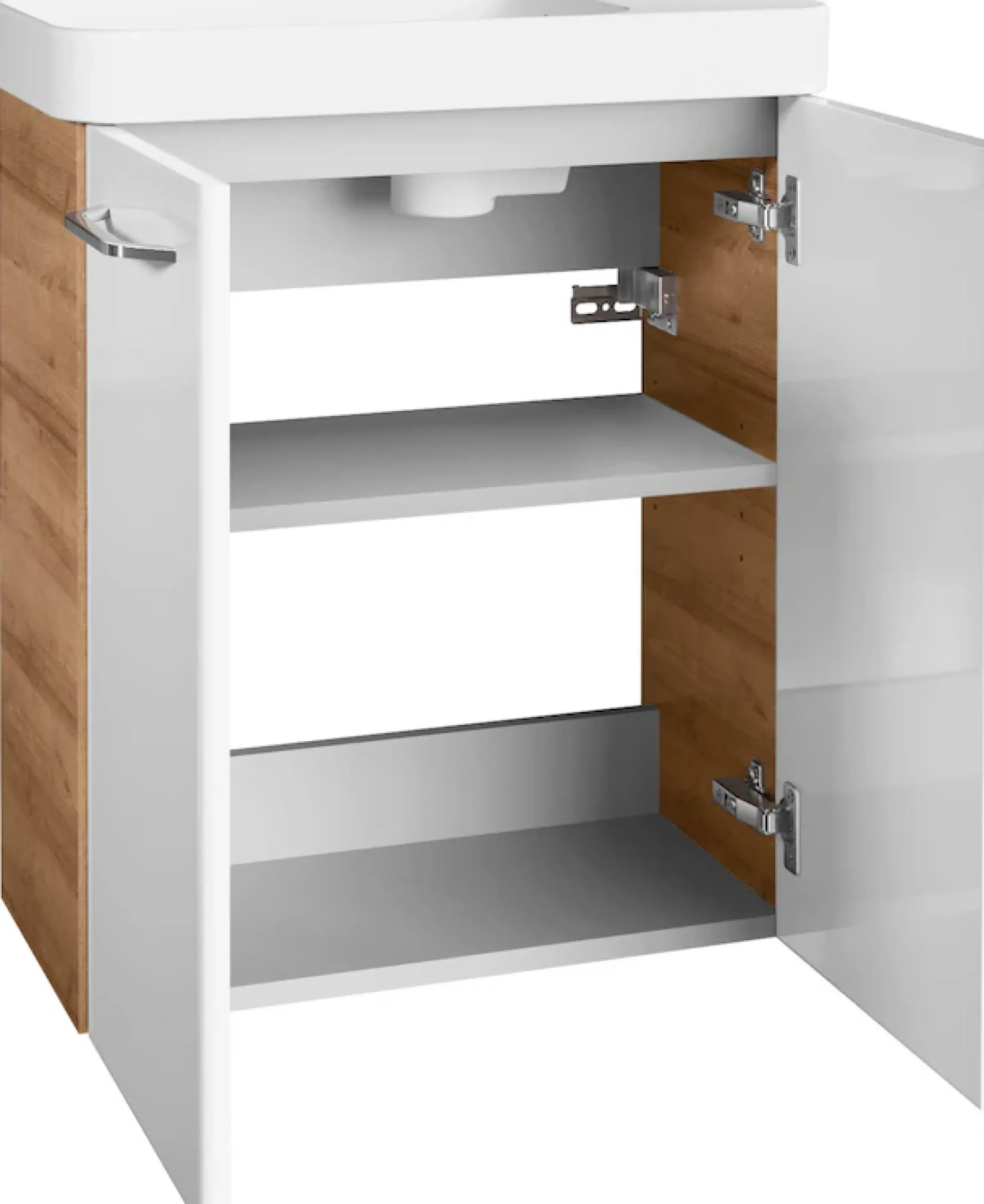 FACKELMANN Waschtisch »Mini-Gäste-WC-Set MILANO« 2-teilig,Badmöbel, Breite 55cm