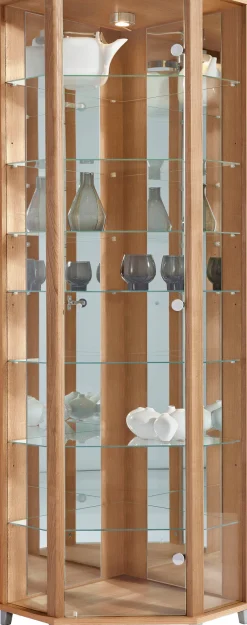 fif möbel Eckvitrine »TRIO Höhe ca. 172 cm, ink. Beleuchtung« Eckvitrine/Glasvitrine 1x Glastür, perfekt für Sammler, Sammlervitrine