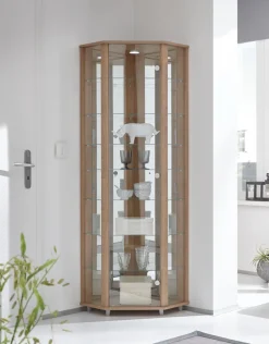 fif möbel Eckvitrine »TRIO Höhe ca. 172 cm, ink. Beleuchtung« Eckvitrine/Glasvitrine 1x Glastür, perfekt für Sammler, Sammlervitrine
