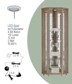 fif möbel Eckvitrine »TRIO Höhe ca. 172 cm, ink. Beleuchtung« Eckvitrine/Glasvitrine 1x Glastür, perfekt für Sammler, Sammlervitrine