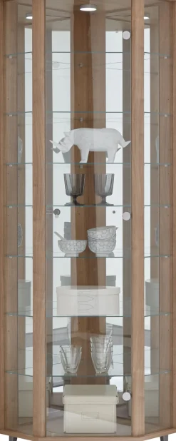 fif möbel Eckvitrine »TRIO Höhe ca. 172 cm, ink. Beleuchtung« Eckvitrine/Glasvitrine 1x Glastür, perfekt für Sammler, Sammlervitrine
