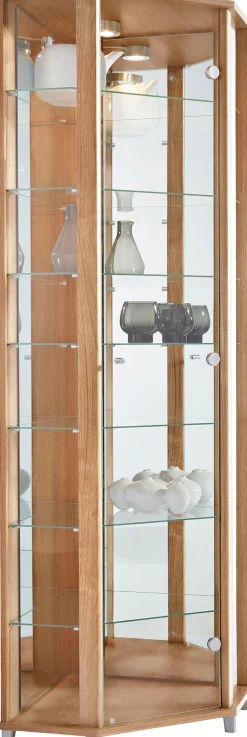 fif möbel Eckvitrine »TRIO Höhe ca. 172 cm, ink. Beleuchtung« Eckvitrine/Glasvitrine 1x Glastür, perfekt für Sammler, Sammlervitrine
