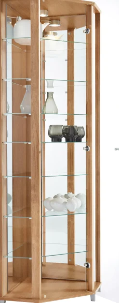 fif möbel Eckvitrine »TRIO Höhe ca. 172 cm, ink. Beleuchtung« Eckvitrine/Glasvitrine 1x Glastür, perfekt für Sammler, Sammlervitrine