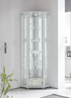 fif möbel Eckvitrine »TRIO Höhe ca. 172 cm, ink. Beleuchtung« Eckvitrine/Glasvitrine 1x Glastür, perfekt für Sammler, Sammlervitrine