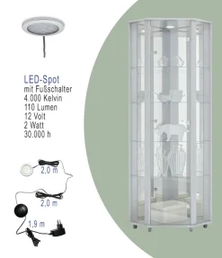 fif möbel Eckvitrine »TRIO Höhe ca. 172 cm, ink. Beleuchtung« Eckvitrine/Glasvitrine 1x Glastür, perfekt für Sammler, Sammlervitrine