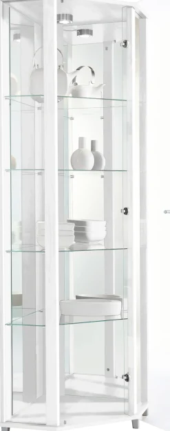 fif möbel Eckvitrine »TRIO Höhe ca. 172 cm, ink. Beleuchtung« Eckvitrine/Glasvitrine 1x Glastür, perfekt für Sammler, Sammlervitrine