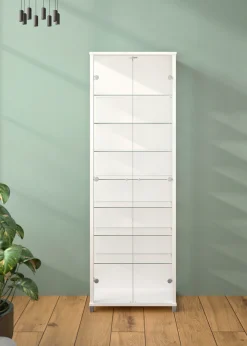 fif möbel Vitrine »Optima« Standvitrine, Glastüren, 7 Böden, LED, vielseitig, perfekt für Sammler