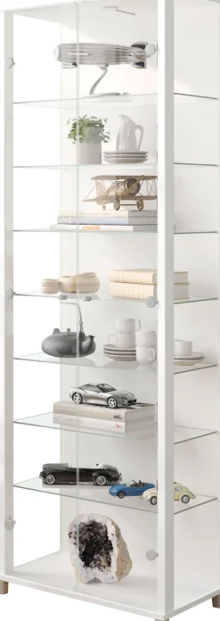 fif möbel Vitrine »Optima« Standvitrine, Glastüren, 7 Böden, LED, vielseitig, perfekt für Sammler