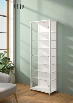fif möbel Vitrine »Optima« Standvitrine, Glastüren, 7 Böden, LED, vielseitig, perfekt für Sammler